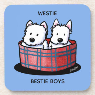 KiniArt Westie Besties Getränkeuntersetzer