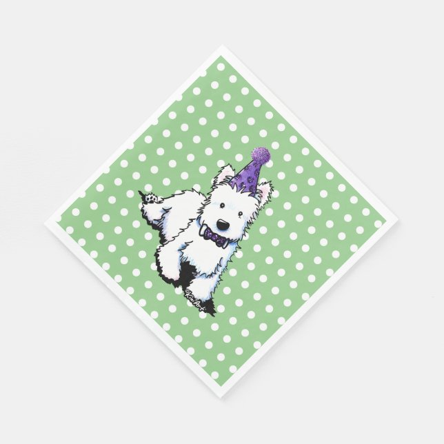 KiniArt Westie Birthday Serviette (Ecke)