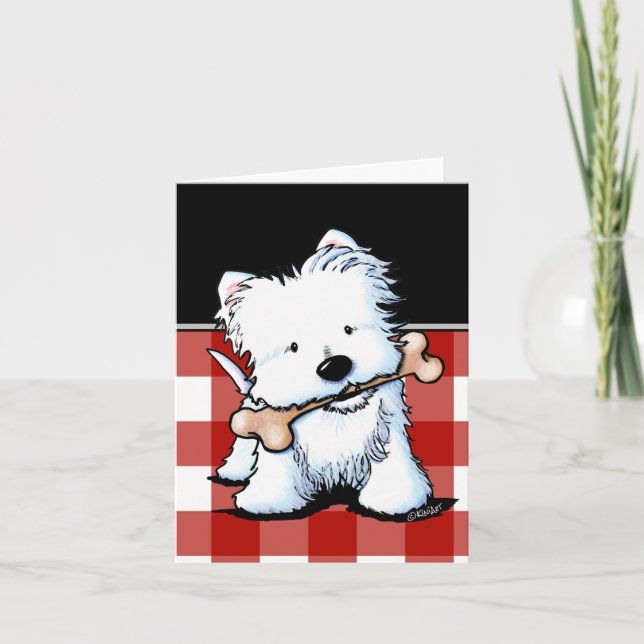 KiniArt Westie Bone Appetit Card Karte (Vorderseite)