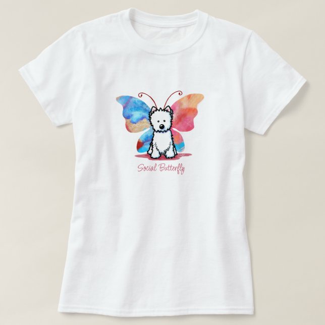 KiniArt Westie Butterfly T-Shirt (Design vorne)