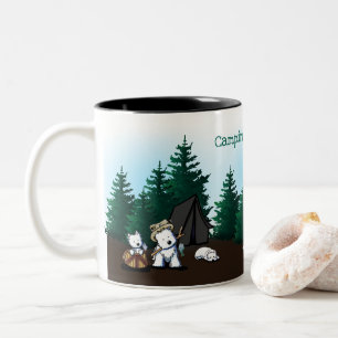 KiniArt Westie Camping Zweifarbige Tasse