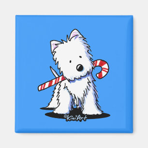 KiniArt Westie Candy Cane Süsse Magnet