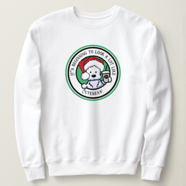 KiniArt Westie Christmas Kaffee Sweatshirt (Design vorne)