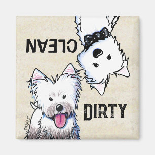 KiniArt Westie Clean Dirty Geschirrspüler Magnet