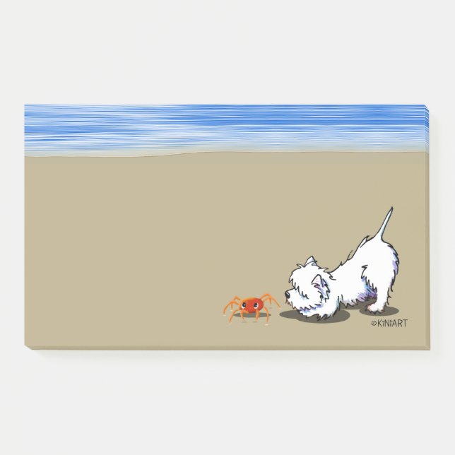 KiniArt Westie Crab Post-it Klebezettel (Vorderseite)