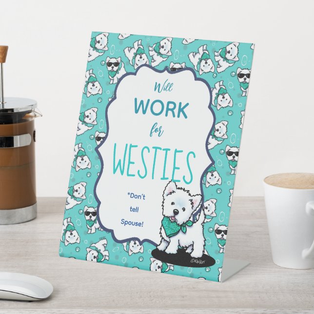 KiniArt Westie Cutieface Sockelschild (In SItu)