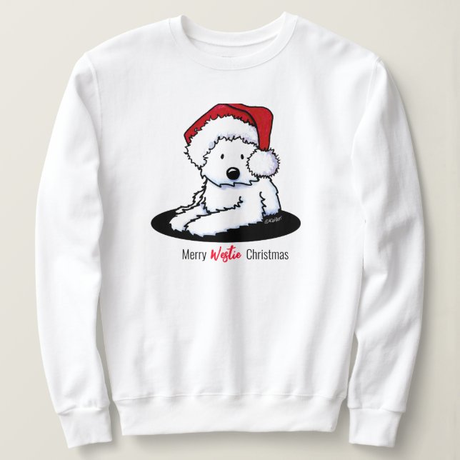 KiniArt Westie Dog Weihnachten Sweatshirt (Design vorne)