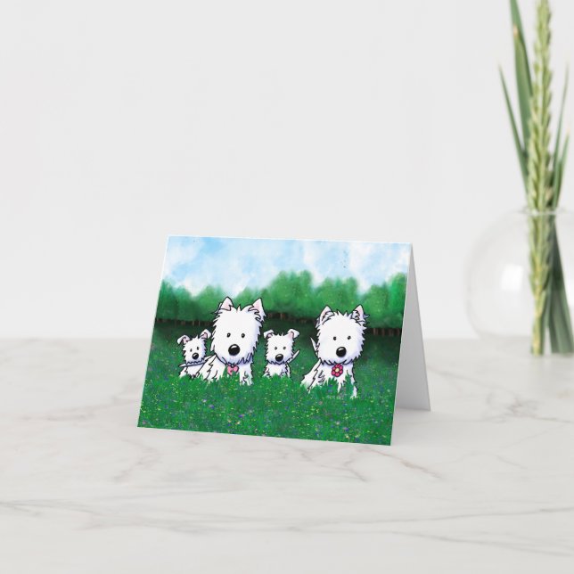 KiniArt Westie Family Note Card Dankeskarte (Vorderseite)