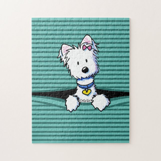 KiniArt Westie-Fenster Puzzle (Vertikal)