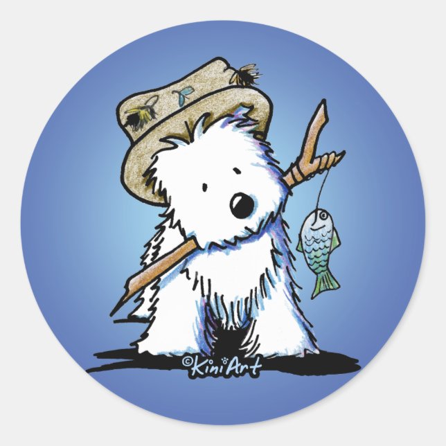 KiniArt Westie Fisher Stickers (Vorderseite)