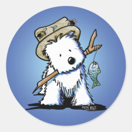 KiniArt Westie Fisherman Stickers