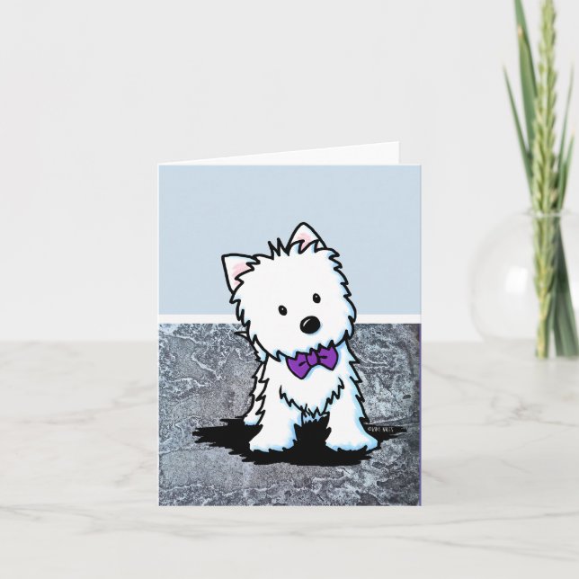 KiniArt Westie Fliege Einladung (Vorderseite)