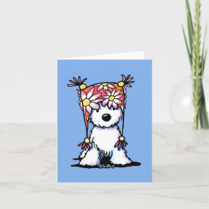 KiniArt Westie floral Hat Note Card Dankeskarte