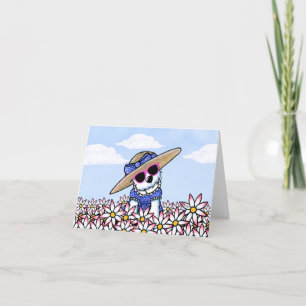 KiniArt Westie Girl Floral Note Card Dankeskarte