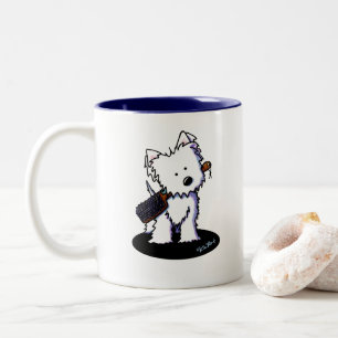 KiniArt Westie Groomer Zweifarbige Tasse