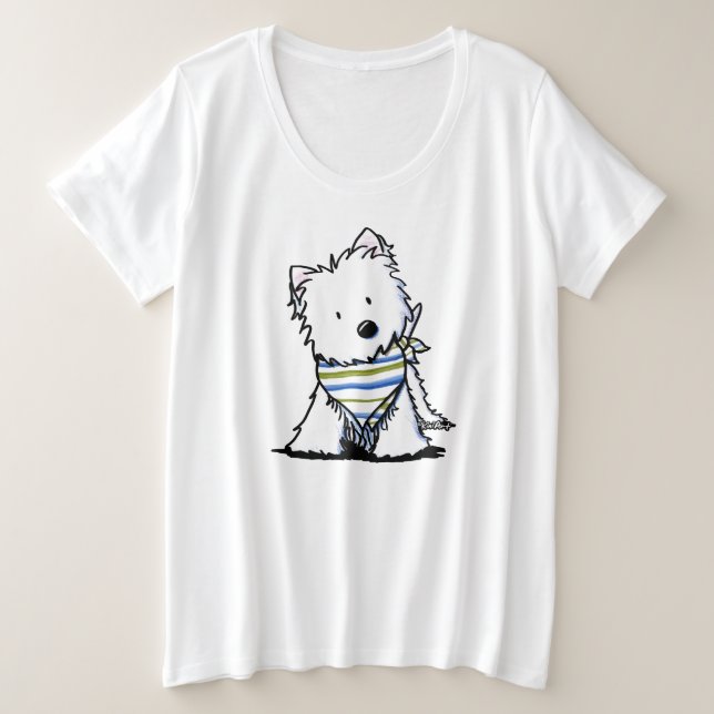 KiniArt Westie Große Größe T-Shirt (Design vorne)