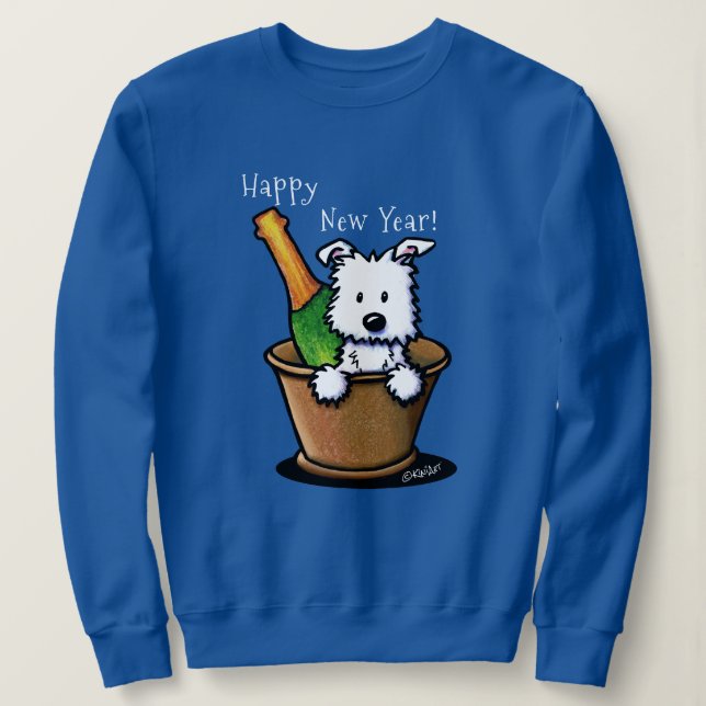 KiniArt Westie Happy New Year Sweatshirt (Design vorne)