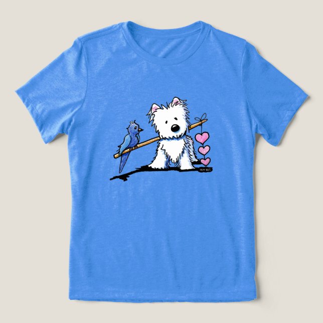 KiniArt Westie Heartstrings Tri-Blend Shirt (Design Vorderseite)