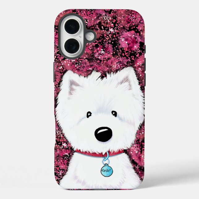 KiniArt Westie Impressions Floral Case-Mate iPhone Hülle (Rückseite)
