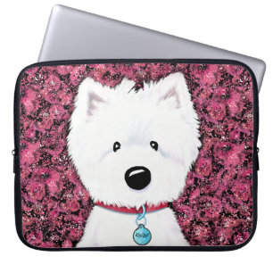 KiniArt Westie Impressions Floral Laptopschutzhülle