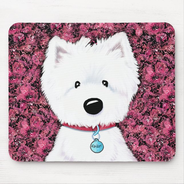 KiniArt Westie Impressions Floral Mousepad (Vorne)
