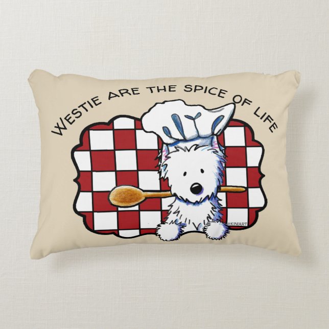 KiniArt Westie Koch Dekokissen (Vorderseite)