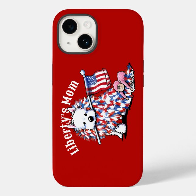 KiniArt Westie Liberty Portrait Case-Mate iPhone Hülle (Rückseite)