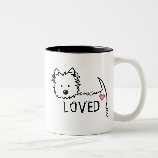 KiniArt Westie LOVED Tasse (Rechts)