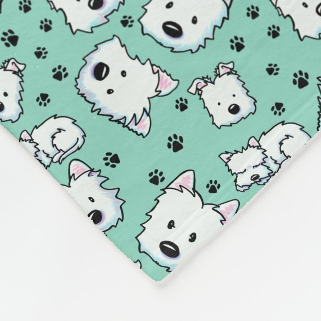 KiniArt Westie Lover Fleecedecke (Ecke)