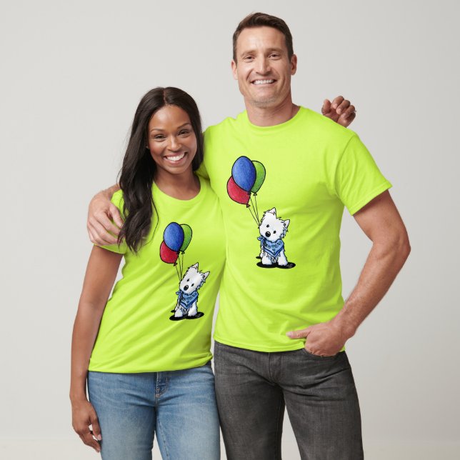 KiniArt Westie mit Balloons T - Shirt (Unisex)