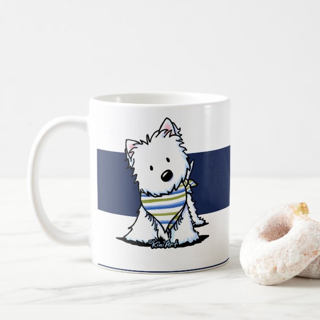 KiniArt Westie Nautical Tasse (Mit Donut)