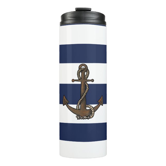 KiniArt Westie Nautical Thermosbecher (Vorderseite)