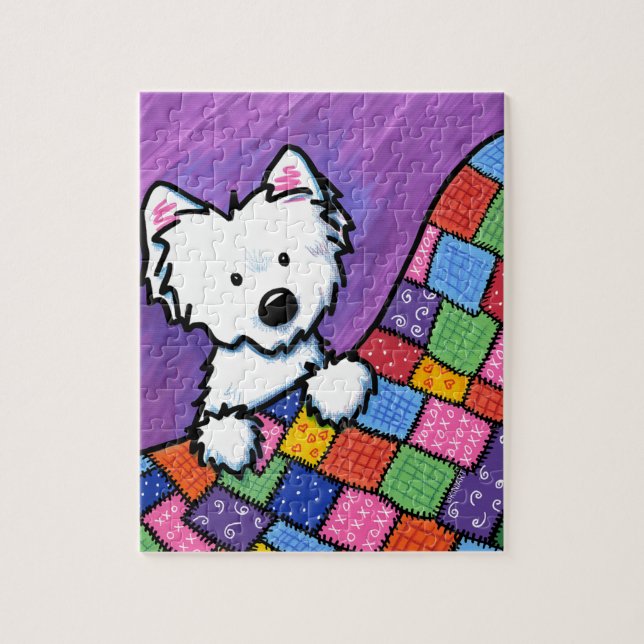 KiniArt Westie on Quilt Puzzle (Vertikal)