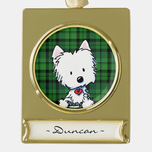KiniArt Westie Personalisierte Ornament (Vorderseite)