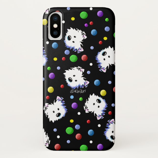 KiniArt Westie Polka Dot Case-Mate iPhone Hülle (Rückseite)