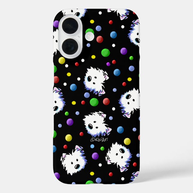 KiniArt Westie Polka Dot Case-Mate iPhone Hülle (Rückseite)