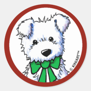 KiniArt Westie Puppy Runder Aufkleber