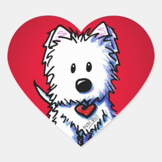 KiniArt Westie Red Heart Stickers