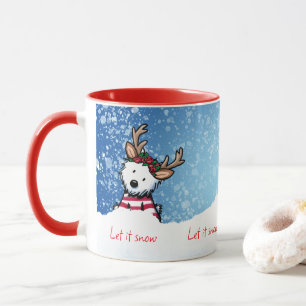 KiniArt Westie Rentier Weihnachtsfeierliche Tasse