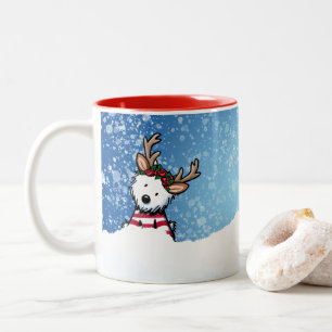 KiniArt Westie Rentier Weihnachtsfeierliche Tasse