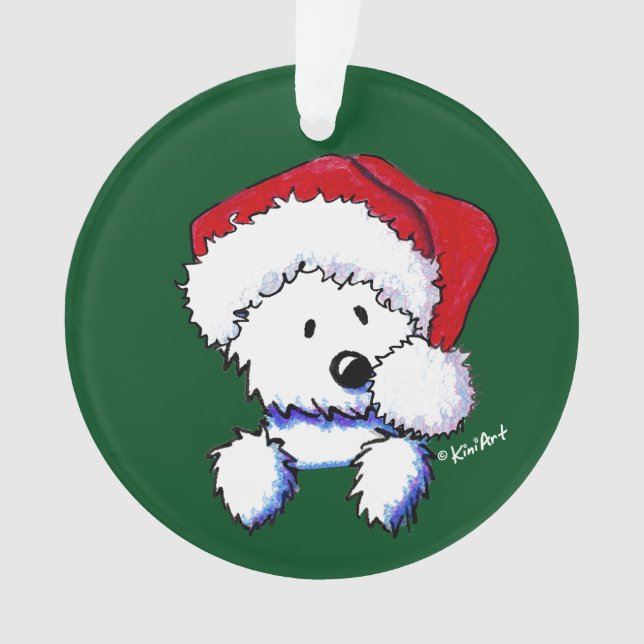 KiniArt Westie Santa Ornament (Vorderseite)
