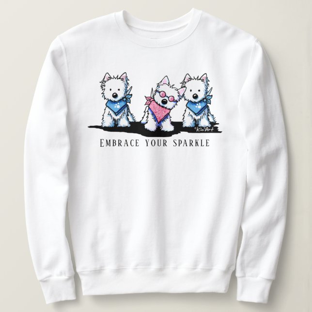 KiniArt Westie Sei du selbst Sweatshirt (Design vorne)