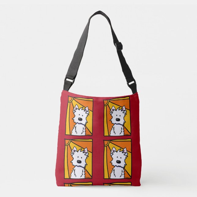 KiniArt Westie Sunshine Bag Tragetaschen Mit Langen Trägern (Vorderseite)
