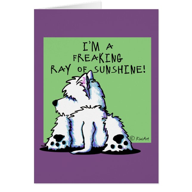 KiniArt Westie Sunshine Card (Vorne)