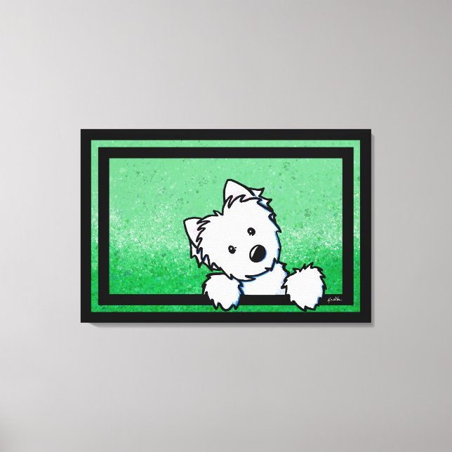 KiniArt Westie Terrier Dog Art Leinwanddruck (Vorderseite)