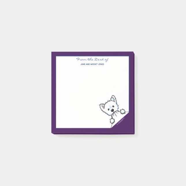 KiniArt Westie Terrier Post-it Notes Klebezettel (Vorderseite)