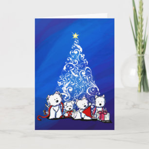KiniArt Westie Terrier Weihnachtskarte Karte