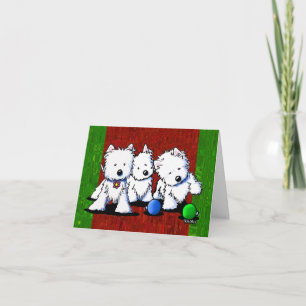 KiniArt Westie Trio Christmas Cards Feiertagskarte