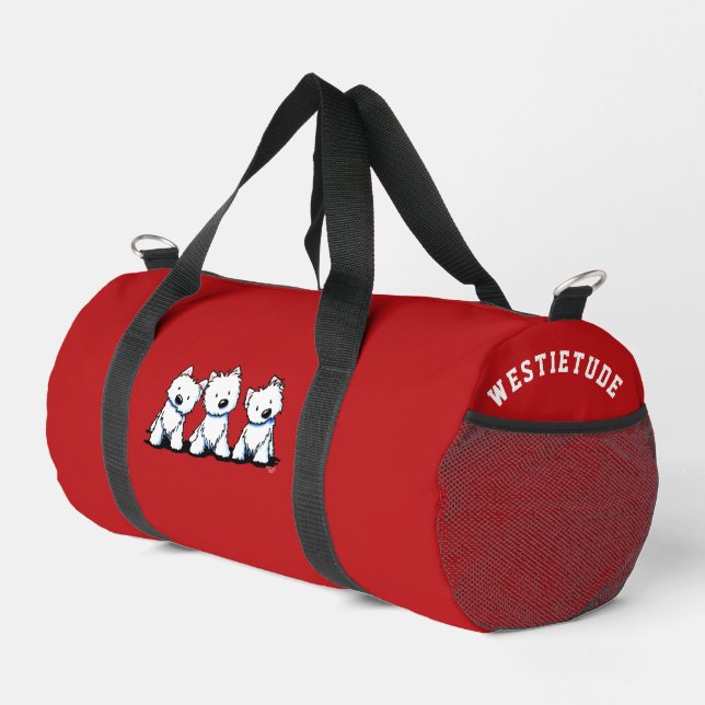 KiniArt Westie Trio Small Duffle Bag (Rechte Ecke)