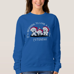 KiniArt Westie Trio Weihnachtspullover Sweatshirt